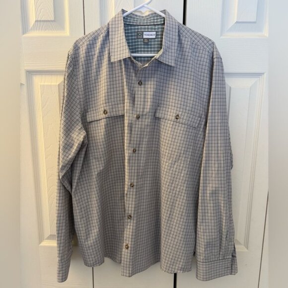 Men's Toad and Co. Plaid Long Sleeved Button Up Shirt, Blue Grey, Size XL - Picture 1 of 13